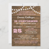 Barnwood Lights Pink Bestätigung Einladung (Vorderseite)