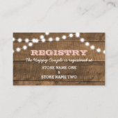 Barnwood Lights Pink Bridal Wedding Registry Begleitkarte (Vorderseite)