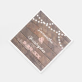 Barnwood Lights Pink Personalisiert Serviette (Ecke)