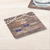 Barnwood Lights Saphire Personalisiertes Jubiläum Rechteckiger Pappuntersetzer (angewinkelt)