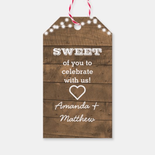 Barnwood Lights White Text Geschenk oder Gefallen  Geschenkanhänger (Vorderseite)