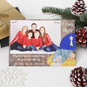 Barnwood Manger Holy Night Foto Weihnachtskarte Feiertagskarte