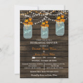 Barnwood, Mason Jar Herbst Probe Dinner lädt ein Einladung (Vorderseite)