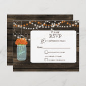 Barnwood-Orange-Blume Maurerkirschen Hochzeit RSVP (Vorne/Hinten)