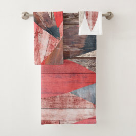 Barnwood Red Rock Pastell Pattern Badhandtuch Set
