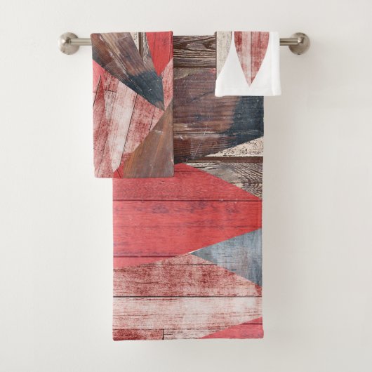 Barnwood Red Rock Pastell Pattern Badhandtuch Set (Insitu)