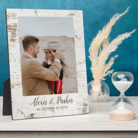 Barnwood Rustic Country Wedding Photo Keepsake Fotoplatte (Seite)