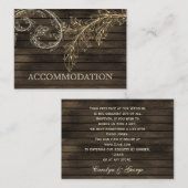 Barnwood Rustic geblüht Unterkunftskarten Begleitkarte (Vorne/Hinten)