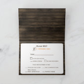 Barnwood Rustic Pflaume Herbstlaub Hochzeit RSVP Einladung (Innenseite)