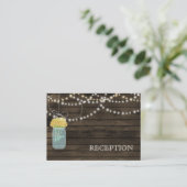 Barnwood Rustikale Gelbklee Empfang einladen Begleitkarte (Stehend Vorderseite)