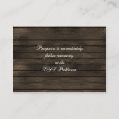 Barnwood Rustikale Gelbklee Empfang einladen Begleitkarte (Rückseite)