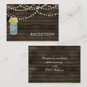 Barnwood Rustikale Gelbklee Empfang einladen Begleitkarte (Vorne/Hinten)