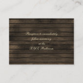 Barnwood Rustikale ,Hochzeit im Herbst Empfang lad Begleitkarte (Rückseite)