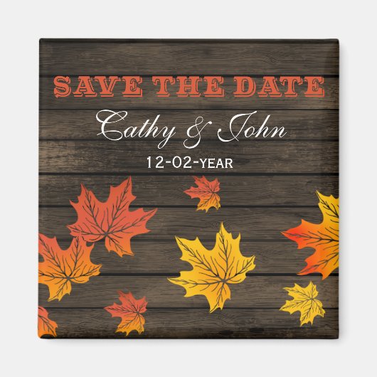Barnwood Rustikale Hochzeit im Herbst Save the Dat Magnet (Vorne)