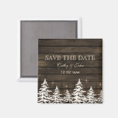 Barnwood Rustikale Pinienbäume, Winter Save the Da Magnet (Vorderseite/Rückseite)