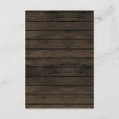 Barnwood Rustikale Pinienbäume Winterhochzeit Begleitkarte (Rückseite)