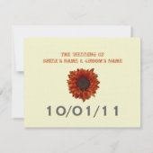Barnwood & Sunflower Hochzeit im Herbst Save the D Date (Rückseite)