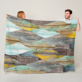 Barnwood Texture Fall Pastellfarben Muster Fleecedecke