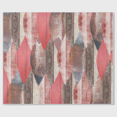 Barnwood Texture Red Leaf Pastell Muster Geschenkpapier (Flach)