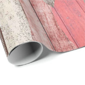 Barnwood Texture Red Leaf Pastell Muster Geschenkpapier (Rolleneckpunkt)