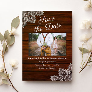 Barnwood und Vintage Hochzeit Einladung