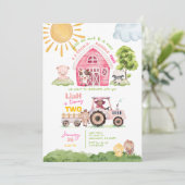 Barnyard 2. Geburtstag Foto Einladung (Stehend Vorderseite)