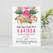 Barnyard Animal Farm Birthday Einladung (Stehend Vorderseite)