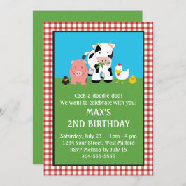 Barnyard Animal Friends Geburtstag Einladung