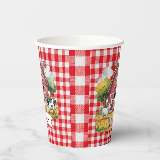 Barnyard Animals 1st. Birthday Party Pappbecher (Links)