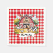 Barnyard Animals 1st. Birthday Party Serviette (Vorderseite)