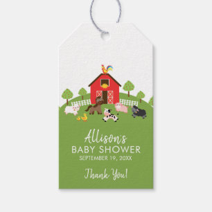 Barnyard Animals Baby Dusche Gefallen Geschenk Tag Geschenkanhänger