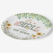 Barnyard Animals Baby Girl Baby Dusche Pappteller (Schrägansicht)