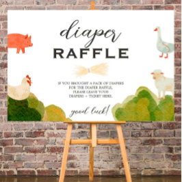 Barnyard Animals - Baby Showdiaper Raffle Sign