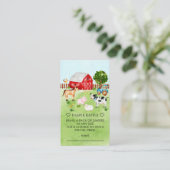 Barnyard Animals Baby Showdiaper Raffle Ticket Begleitkarte (Stehend Vorderseite)