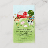 Barnyard Animals Baby Showdiaper Raffle Ticket Begleitkarte (Vorderseite)