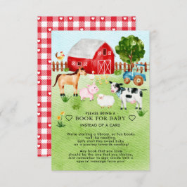Barnyard Animals Baby Shower Book for Baby Begleitkarte