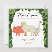 Barnyard Animals - Baby Shower Thank You Card Dankeskarte (Vorderseite)