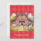 Barnyard Animals Boy 1st. Birthday Party Einladung (Rückseite)