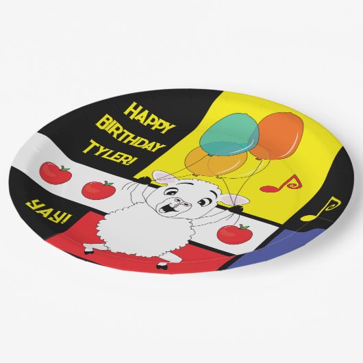 Barnyard Animals Sheep Birthday Party Paper Teller (Schrägansicht)