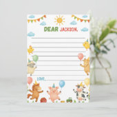 Barnyard Animals Time Capsule Note Message Card Dankeskarte (Stehend Vorderseite)