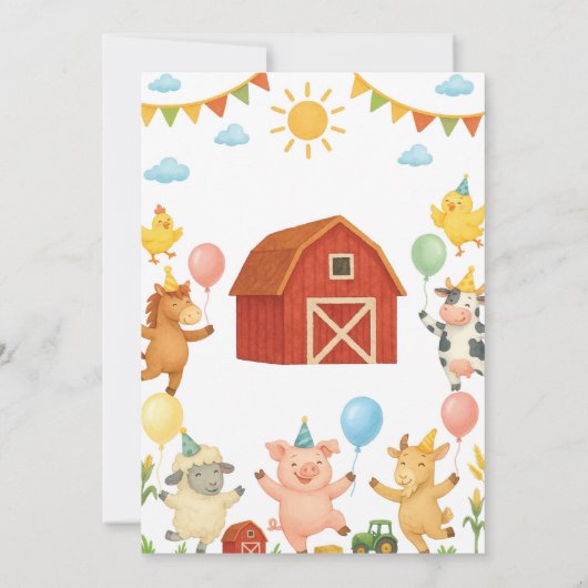 Barnyard Animals Time Capsule Note Message Card Dankeskarte (Rückseite)