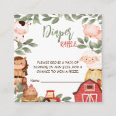 Barnyard Animals Watercolor Boho Diaper Tombola Begleitkarte (Vorderseite)