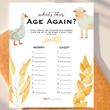 Barnyard Animals - What's Their Age Again Game