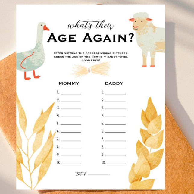 Barnyard Animals - What's Their Age Again Game (Von Creator hochgeladen)