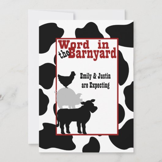Barnyard Baby Shower Einladung (Vorderseite)