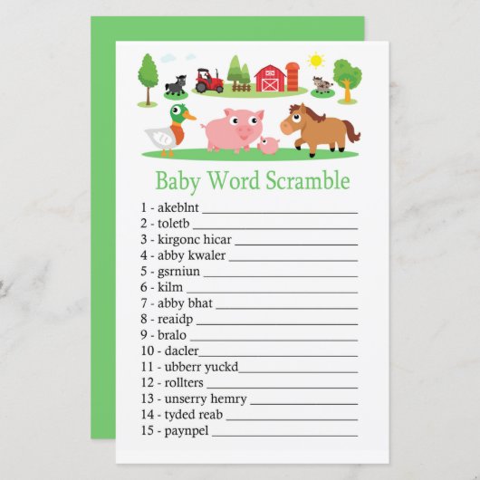 Barnyard Baby Wortspiel (Vorne/Hinten)