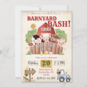 Barnyard Bash Birthday Einladung (Vorderseite)