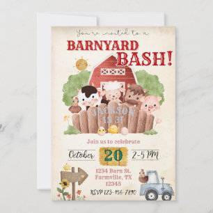 Barnyard Bash Birthday Einladung