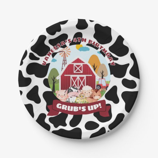 Barnyard Bash Birthday Paper Plate Pappteller (Vorderseite)