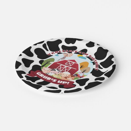Barnyard Bash Birthday Paper Plate Pappteller (Schrägansicht)